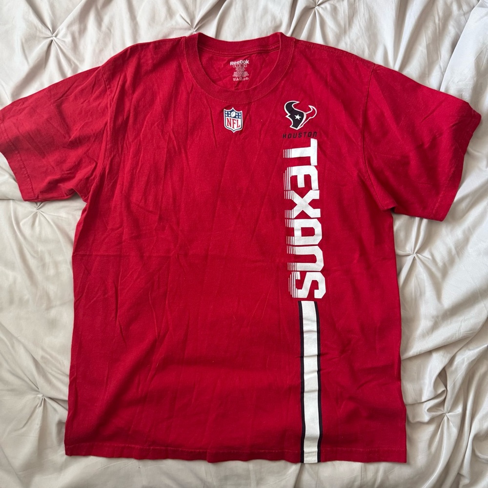 HOUSTON TEXANS‎ Red Graphic T-Shirt Reebok Size XL NFL Fan Tee Cotton